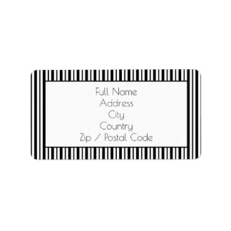 Black and White Stripe Address Sticker Labels