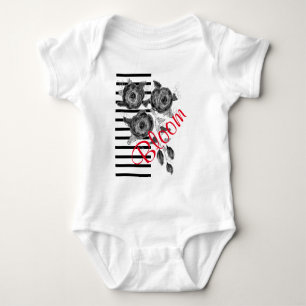 Black and White Stripe Baby Bodysuit