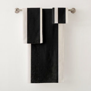 Black and White Stripe  Bathroom Towel Sets