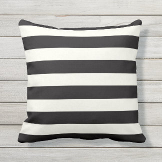 Black and White Stripe Cushion