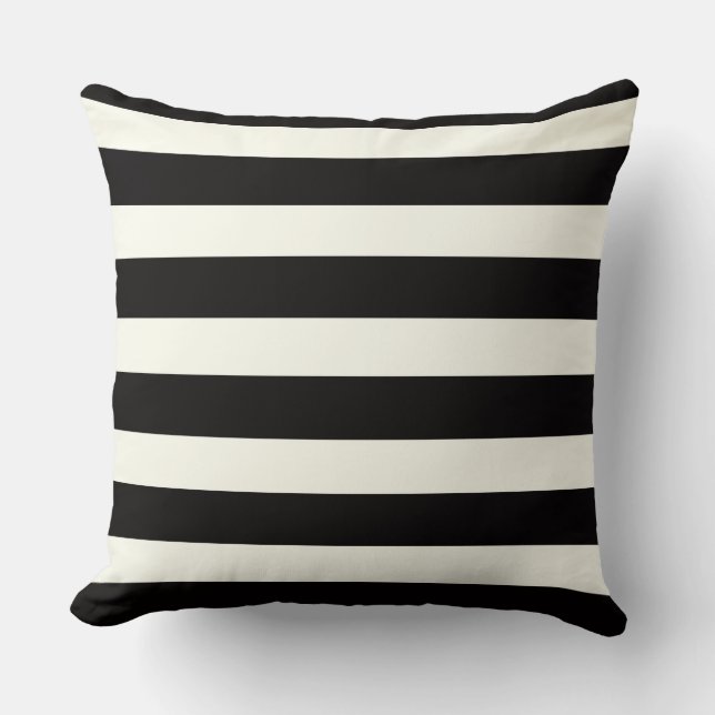 Black and White Stripe Cushion (Front)