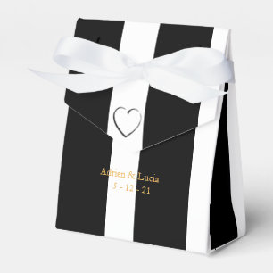 Black and White Stripe Editable Wedding Favour Box