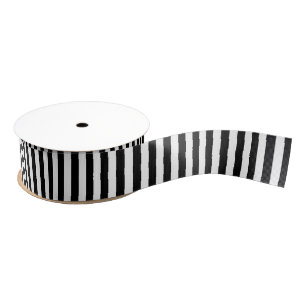 Black and White Stripe Grosgrain Ribbon