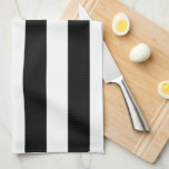 Black and white stripe kitchen dish towels<br><div class="desc">Bold,  classic pattern sure to go with anything! Quality kitchen dish towels with wide black and white stripes running vertically down the towel.</div>