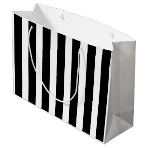 Black and White Stripe Large Gift Bag