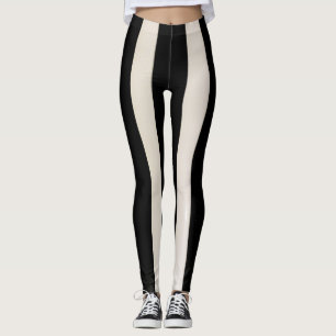 Black and White Stripe Leggings