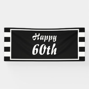 Black and White Stripe Monogram Banner