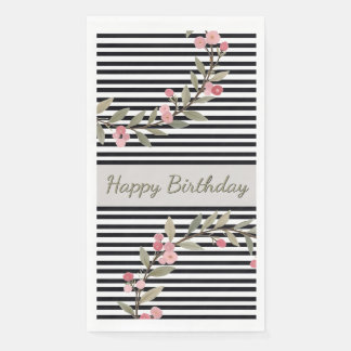 Black And White Stripe Napkin