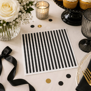 Black and white stripe  napkin