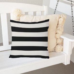Black and White Stripe Outdoor Outdoor Cushion