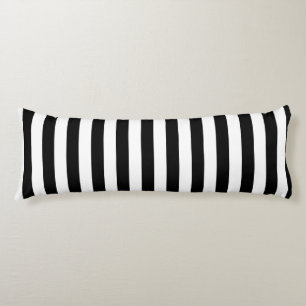 Black and white stripe pattern body cushion