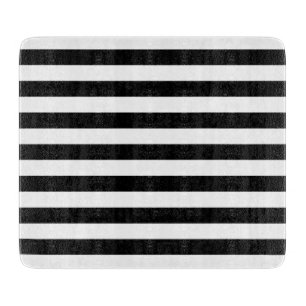 Black and White Stripe Pattern Cutting Board