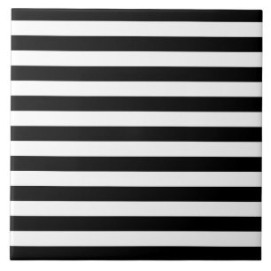Black and White Stripe Pattern Tile
