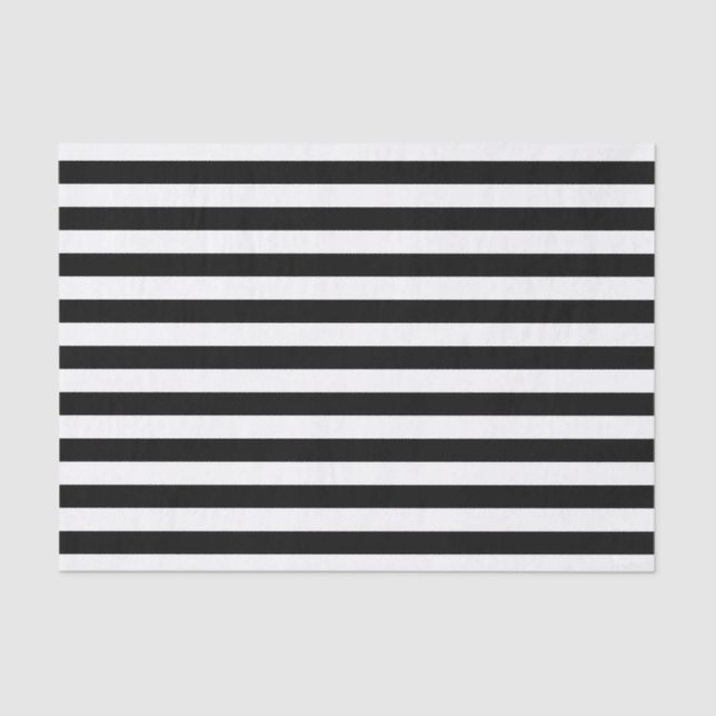Black and White Stripe Pattern Tissue Paper (Front)