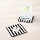 Black and White Stripe Pattern with White Monogram
