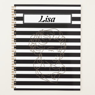 Black and White stripe Planner