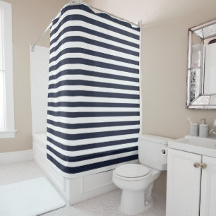 Black And White Stripe  Shower Curtain