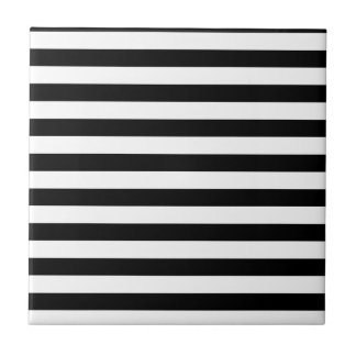 Black and White Stripe | Striped Design Ceramic Tile