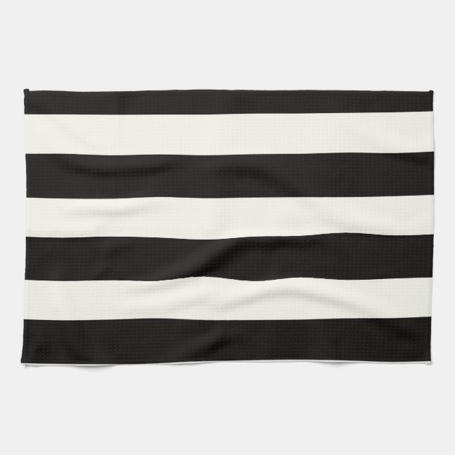 Black and White Stripe Tea Towel (Horizontal)