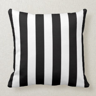 Black and White Stripe Throw Pillow