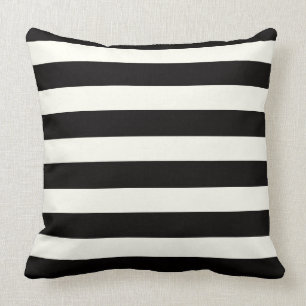 Black and white stripe throw pillow