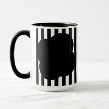 Black and White Stripe Two-Tone Mug 
