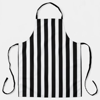 Black and White Striped Allover Apron