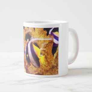 Black and White Striped Angelfish Large Coffee Mug