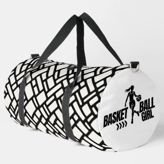 Black And White Striped Basketball Player Girl Duffle Bag