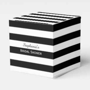 Black and White Striped Bridal Shower Favour Box