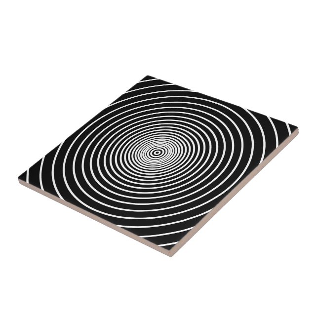 Black and White Striped Ceramic Tile (Side)