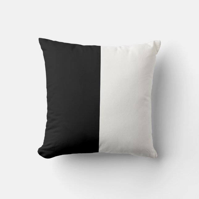 Black and White Striped Cushion (Front)