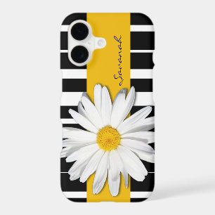 Black and White Striped, Daisy iPhone 7 Case
