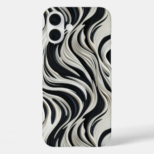 Black and White Striped Design Phone Case