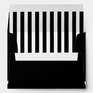 Black and White Striped Invitation Envelope