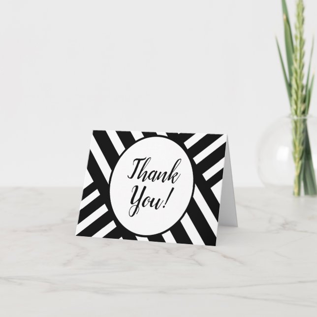 Black and white striped, men's "Thank You!" cards (Front)