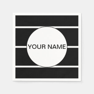 Black And White Striped Napkin