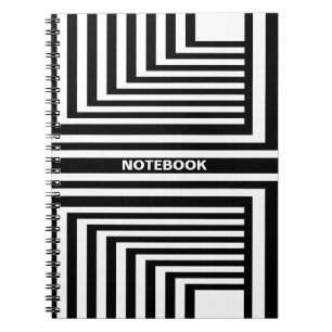 Black and White Striped Notebook