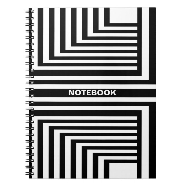 Black and White Striped Notebook (Front)