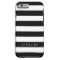 Black and White Striped Pattern Custom Name