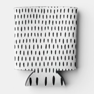 Black and white striped pattern: hand-drawn can cooler