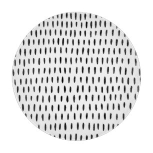 Black and white striped pattern: hand-drawn cutting board