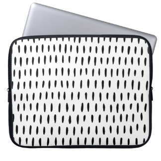 Black and white striped pattern: hand-drawn laptop sleeve