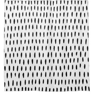 Black and white striped pattern: hand-drawn shower curtain