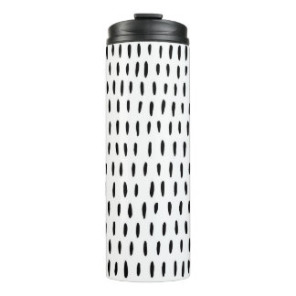 Black and white striped pattern: hand-drawn thermal tumbler