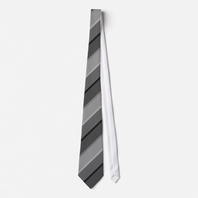 Black and White Striped Pattern Tie (Front)
