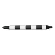 Black and White Striped Pen (Black Ink)
