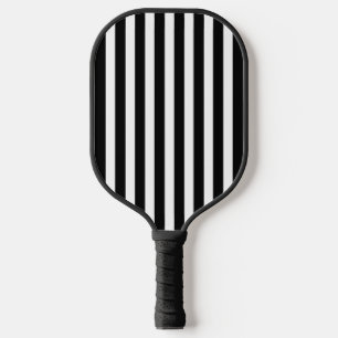 Black and White Striped Pickleball Paddle