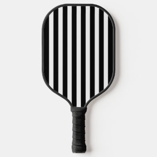 Black and White Striped Pickleball Paddle
