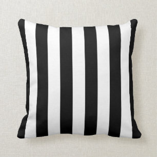 Black and White Striped Pillow